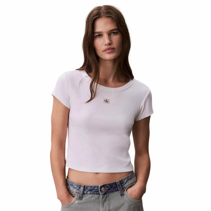 Calvin Klein T-shirt Slim Fit Uomo Lycra FREEF!T LV047C200GYAA Bianco