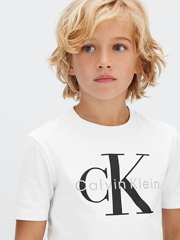 Calvin Klein T-shirt con logo bambino LV1CKSJA33 YAF bianca
