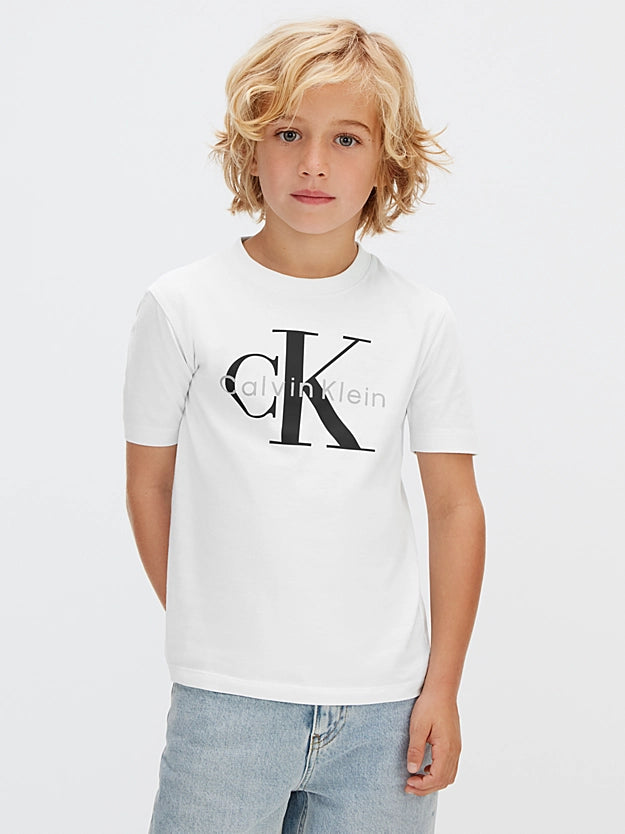 Calvin Klein T-shirt con logo bambino LV1CKSJA33 YAF bianca