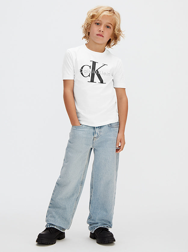 Calvin Klein T-shirt con logo bambino LV1CKSJA33 YAF bianca