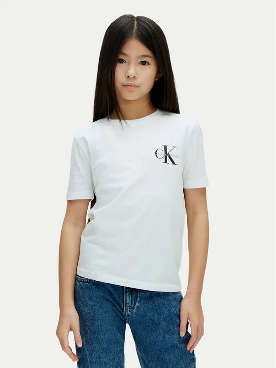 Calvin Klein T-shirt junior in cotone LV1CKSJA32YAF bianca