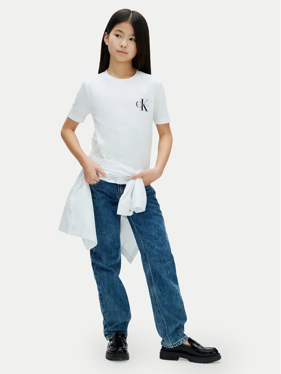 Calvin Klein T-shirt junior in cotone LV1CKSJA32YAF bianca