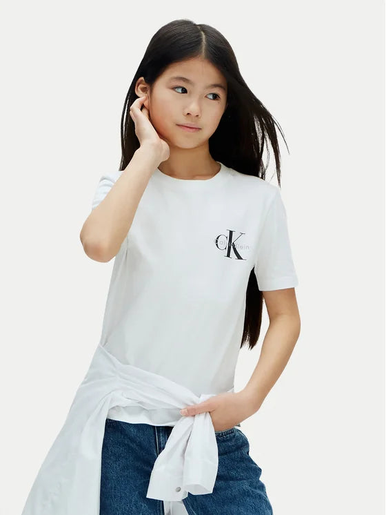Calvin Klein T-shirt junior in cotone LV1CKSJA32YAF bianca