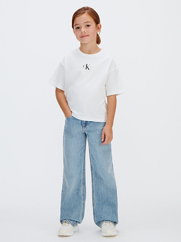 Calvin Klein T-shirt juniors a taglio squadrato LVCKSJA16G YAF bianca