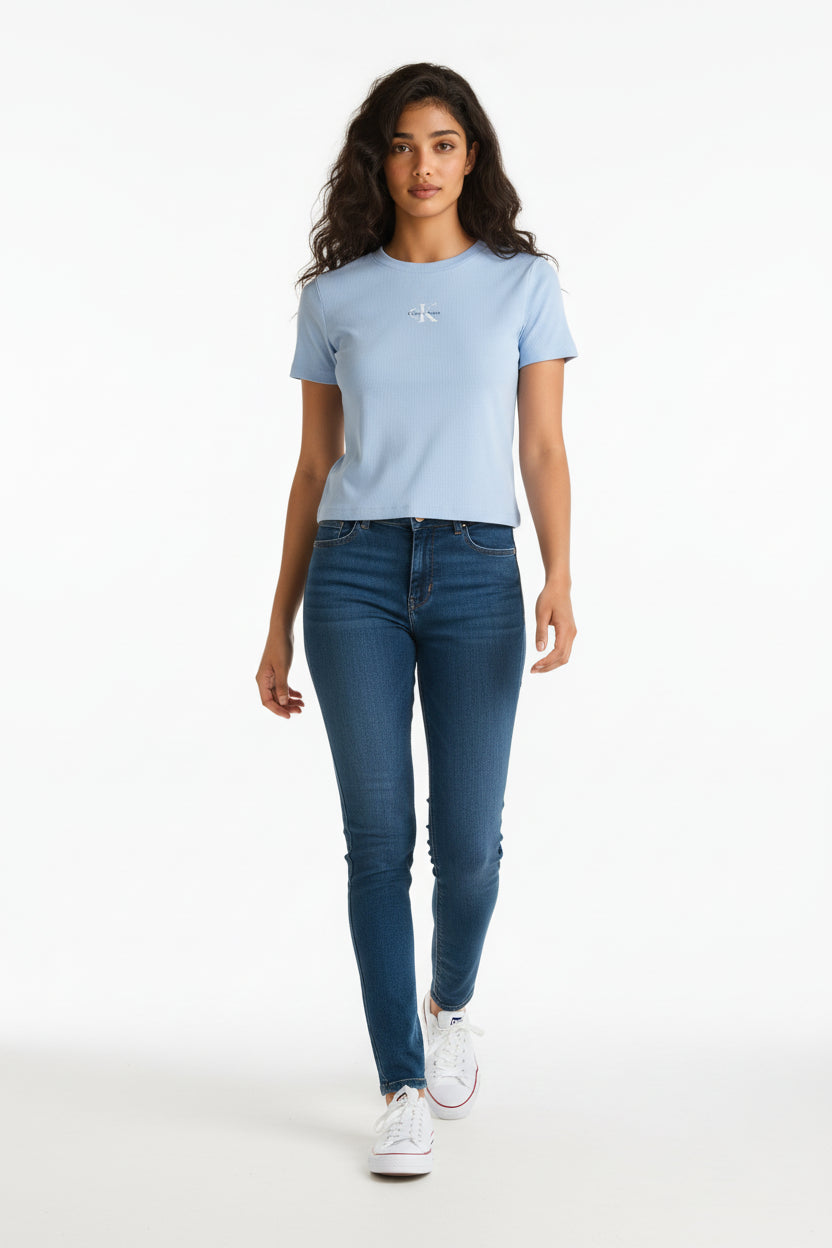 Calvin Klein T-shirt neonato monologo da donna LV047AB802 TKF casual blu
