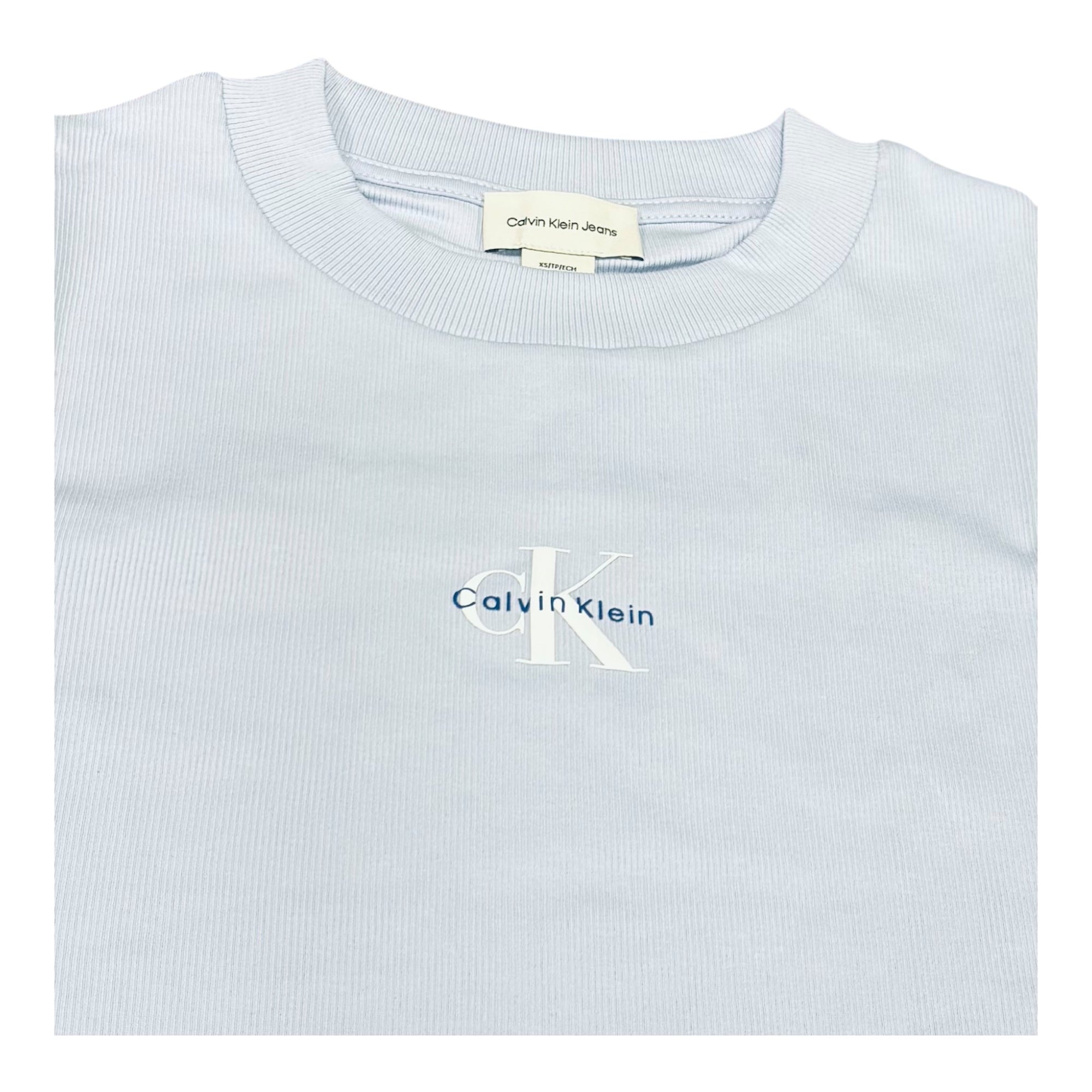 Calvin Klein T-shirt neonato monologo da donna LV047AB802 TKF casual blu particolare