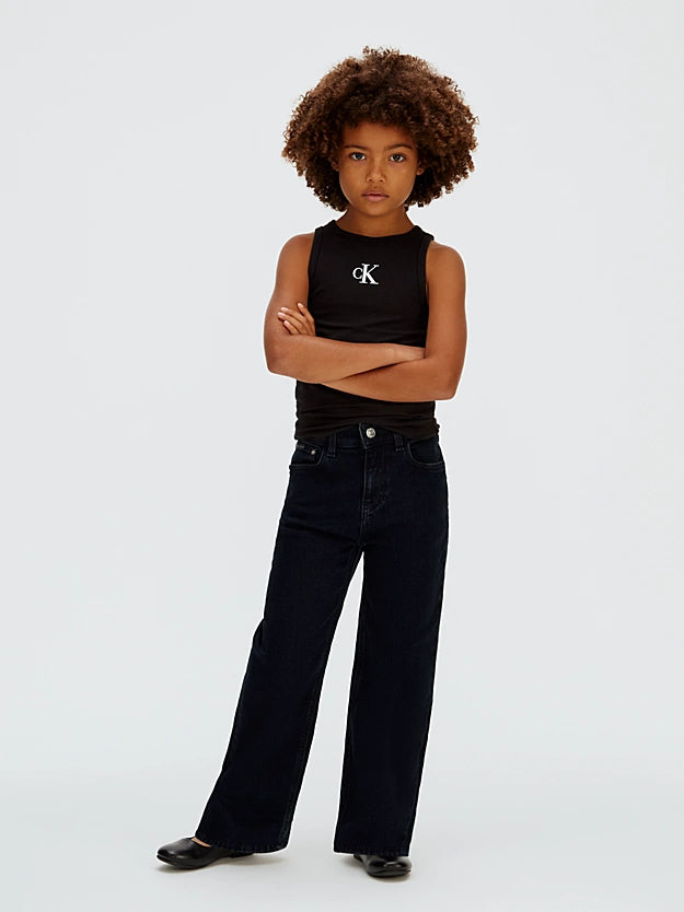 Calvin Klein canotta con logo junior LVCKSJB10G BEH nera