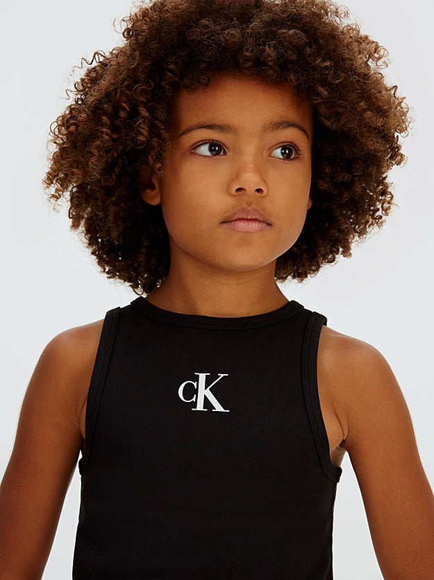 Calvin Klein canotta con logo junior LVCKSJB10G BEH nera