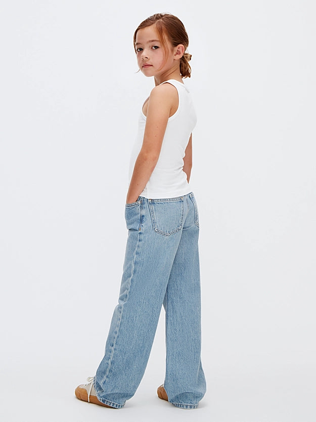 Calvin Klein canotta con logo junior LVCKSJB10G YAF bianca