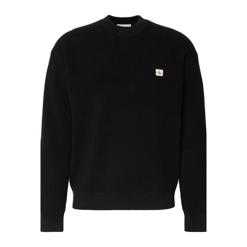 Calvin Klein maglia girocollo da uomo Waffle LV04RD313GUB1 nero