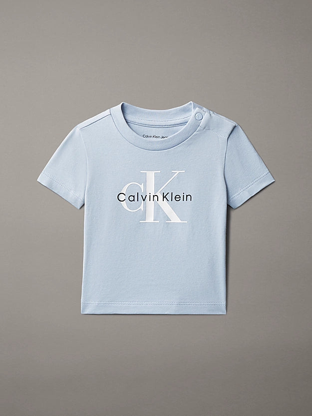 Calvin Klein maglietta infant CK Logo LVCKSJA47B C1O celeste