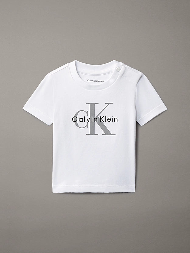 Calvin Klein maglietta infant CK Logo LVCKSJA47B YAF bianco