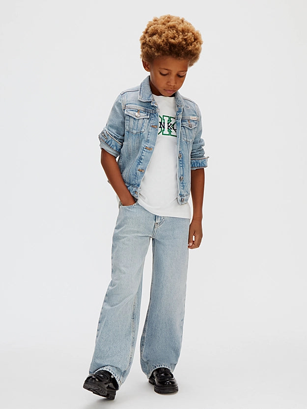 Calvin Klein pantalone Jeans junior Skater LVCKSJC47B 1A4 blu chiaro