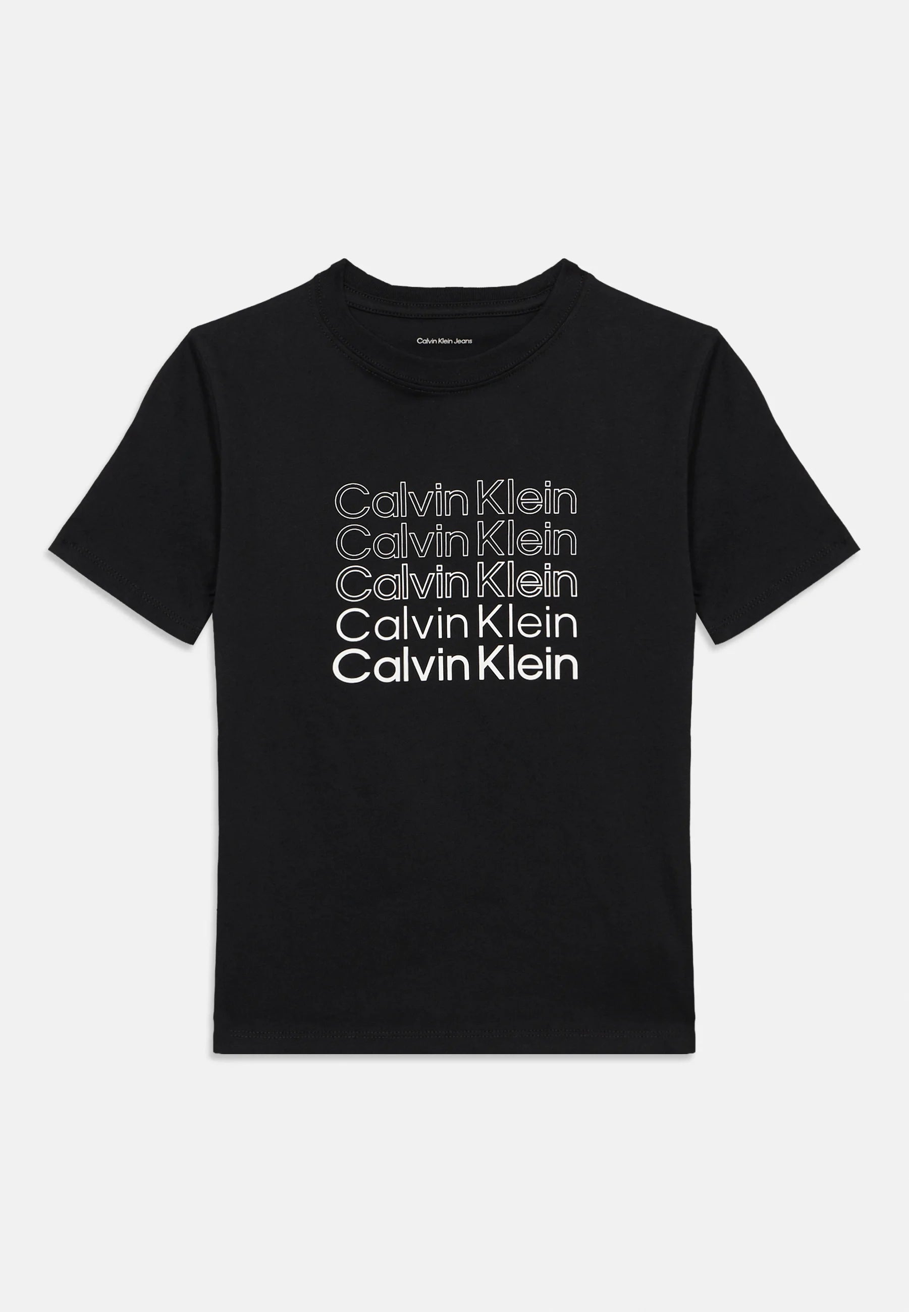Calvin Klein t-shirt junior Stacked Logo LVCKSJA10B BEH nera