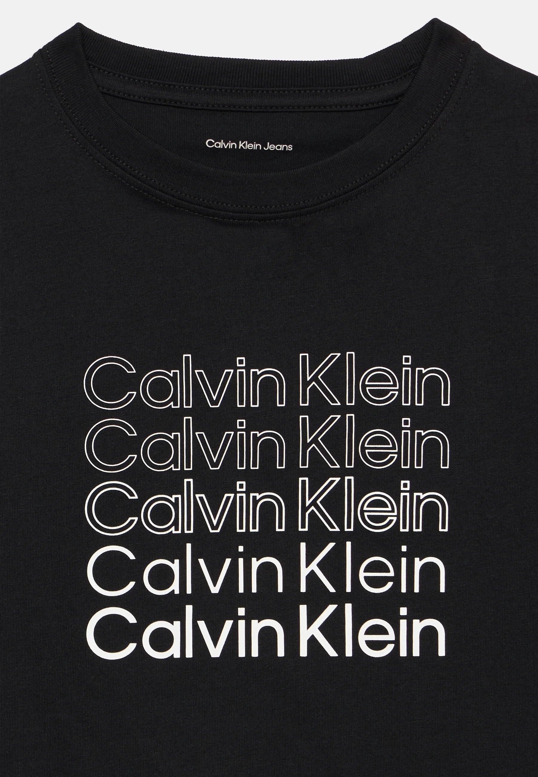 Calvin Klein t-shirt junior Stacked Logo LVCKSJA10B BEH nera