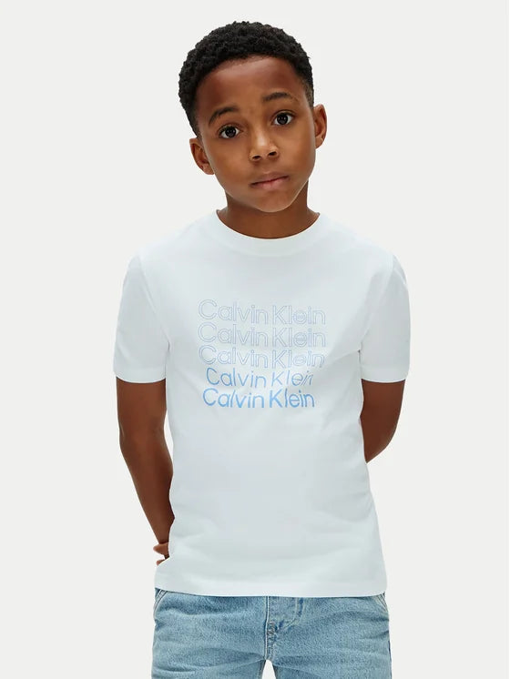 Calvin Klein t-shirt junior Stacked Logo LVCKSJA10B YAF bianca