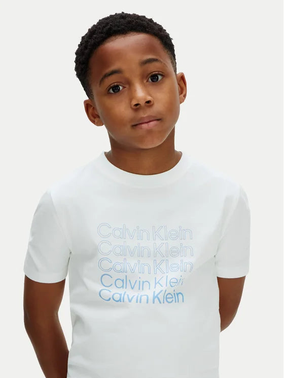 Calvin Klein t-shirt junior Stacked Logo LVCKSJA10B YAF bianca