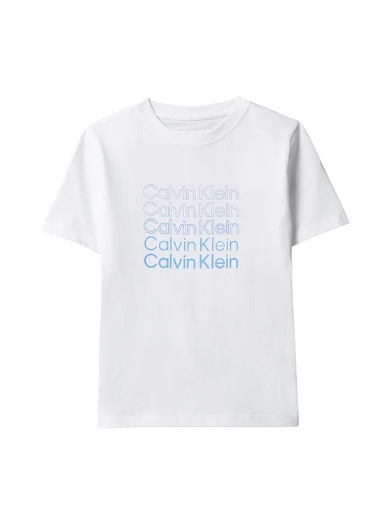 Calvin Klein t-shirt junior Stacked Logo LVCKSJA10B YAF bianca