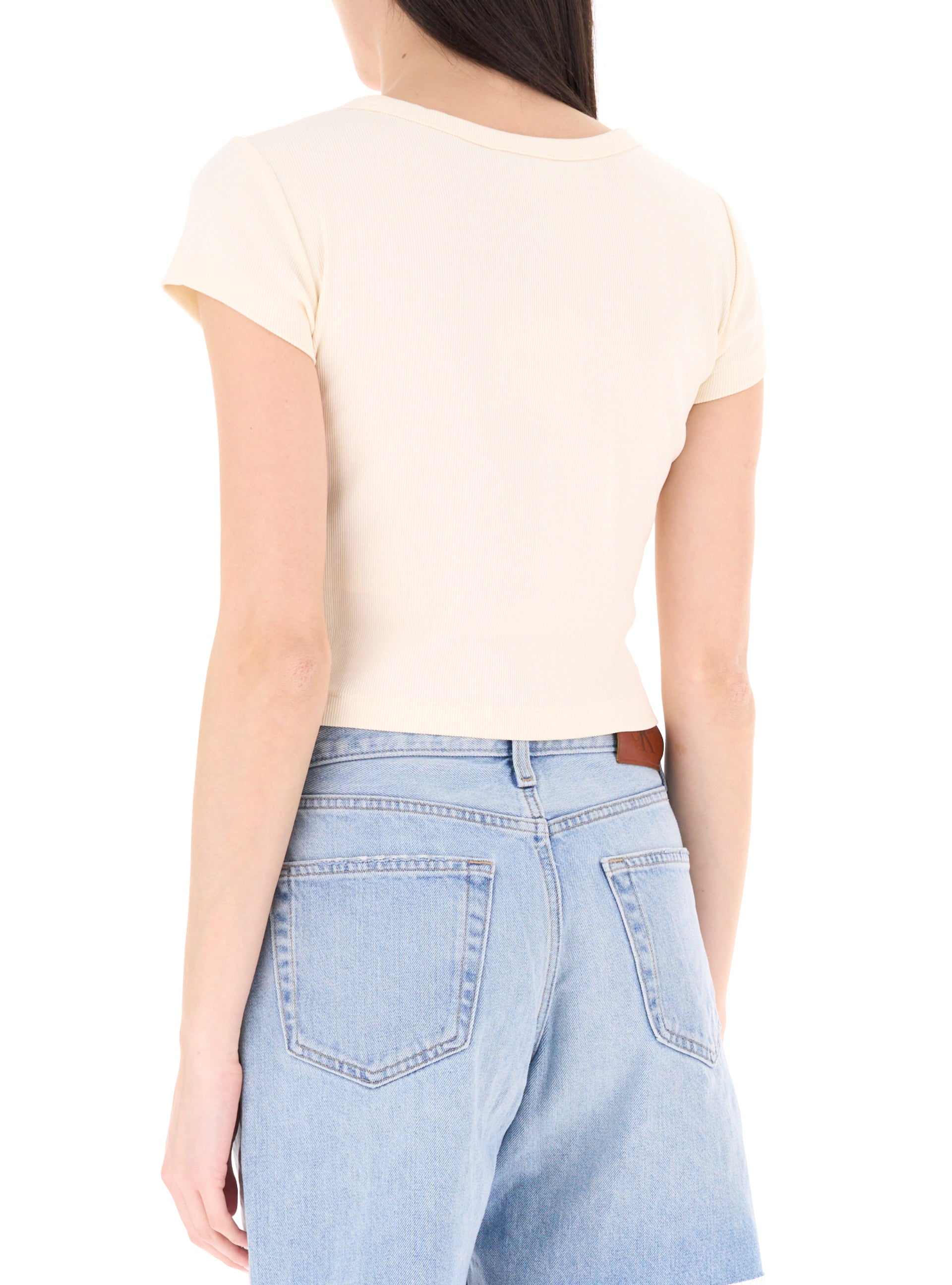 Calvin Klein t-shirt manica corta a costine da donna LV047C200G F7J calico