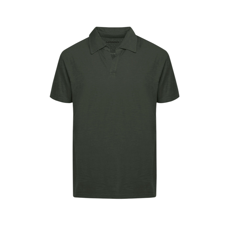 Censured polo manica corta da uomo in cotone jersey senza bottoni TM6402TJSSG 395 verde