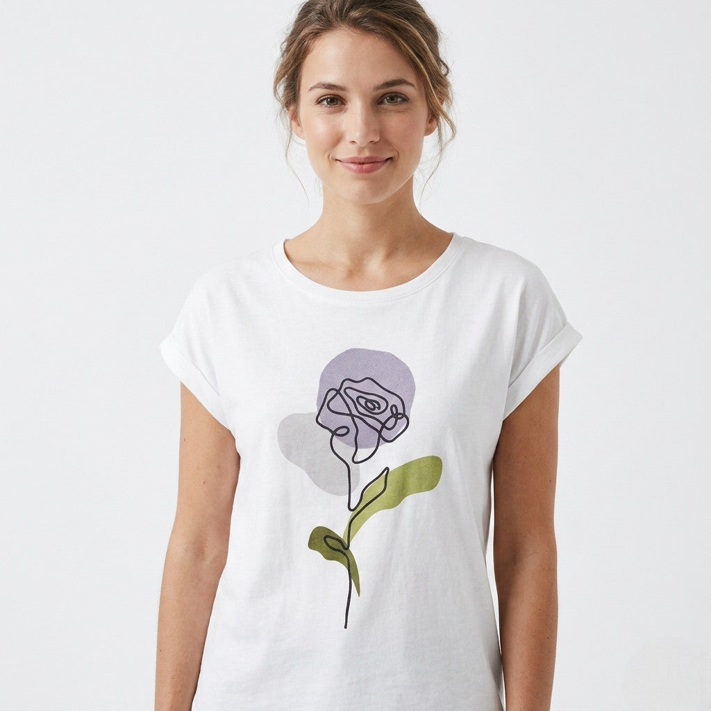 Censured t-shirt da donna in cotone TWC821 JLU6 01 off white