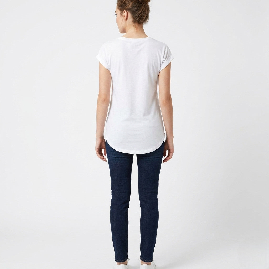 Censured t-shirt da donna in cotone TWC821 JLU6 01 off white