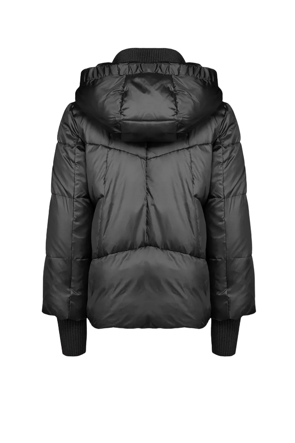 Censured giacca con cappuccio da donna con collo e polsino in costina JW C010 T N TT3 90 nero
