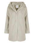 Censured giacca in pelliccia ecologica da donna con cappuccio CW1881 T FRC3 07 marrone tortora