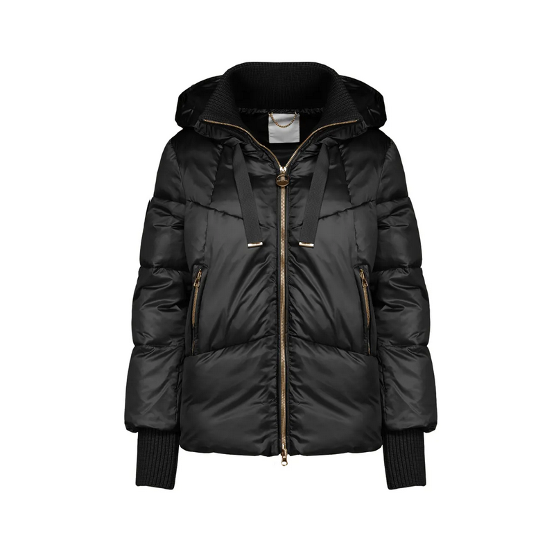 Censured giacca in piumino da donna  con inserto a coste in maglia JWC010TNTT3 90 nero