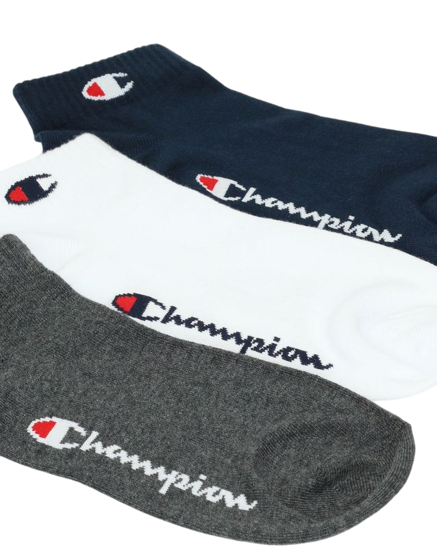 Champion 3 paia di calzini assortiti con logo C U20099 BS501 blu-bianco-grigio