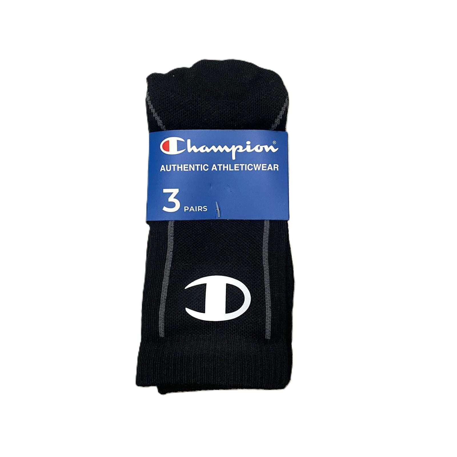 Champion Calza U20141 KK001 Ammortizzante e Traspirante Media Altezza – Confezione da 3 Paia con Logo Rifrangente