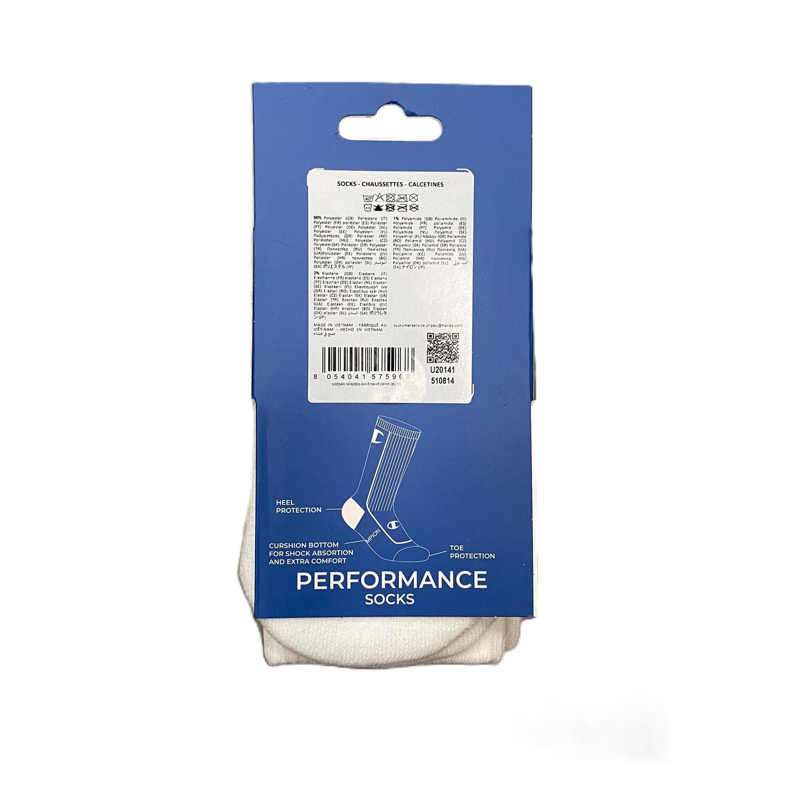 Champion Calza U20141 WW001 Ammortizzante e Traspirante Media Altezza – Confezione da 3 Paia con Logo Rifrangente - RETRO 