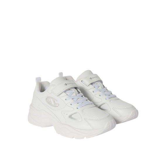 Champion Countess PU Low S33263-WW015 Bianco | Sneakers bambina comfort velcro scuola - 3/4