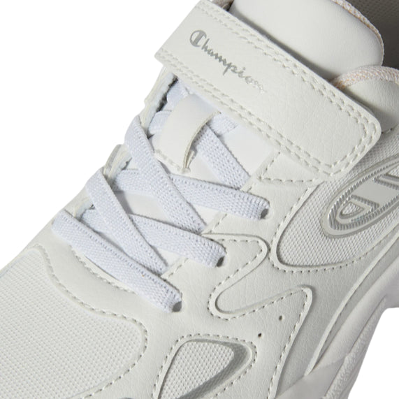 Champion Countess PU Low S33263-WW015 Bianco | Sneakers bambina comfort velcro scuola - DETTAGLIO