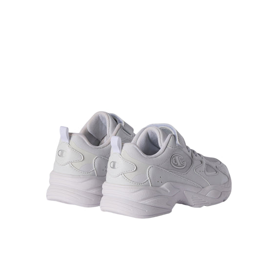 Champion Countess PU Low S33263-WW015 Bianco | Sneakers bambina comfort velcro scuola - tallone