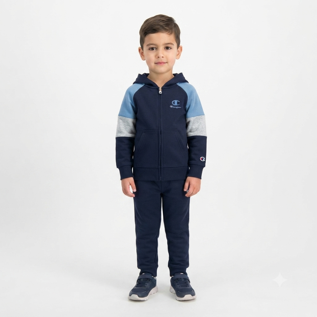 Champion Felpa Junior con Cappuccio Zip 307716 BS501 Blu