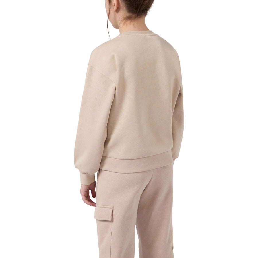Champion Felpa Junior con Logo Grande Ricamato 405210 MS099 Beige – Stile e Comfort per i Giovani - retro 