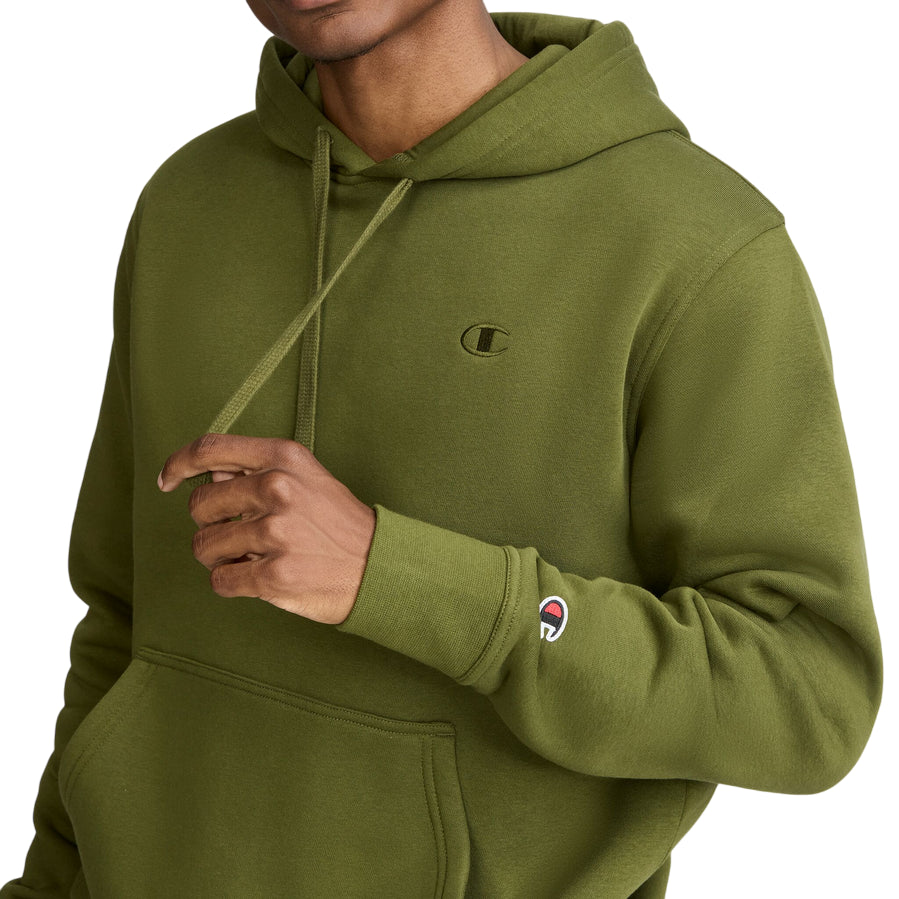 Champion Felpa Uomo Cappuccio 221995 GS585 Verde – cotone, comfort, stile sportivo - logo