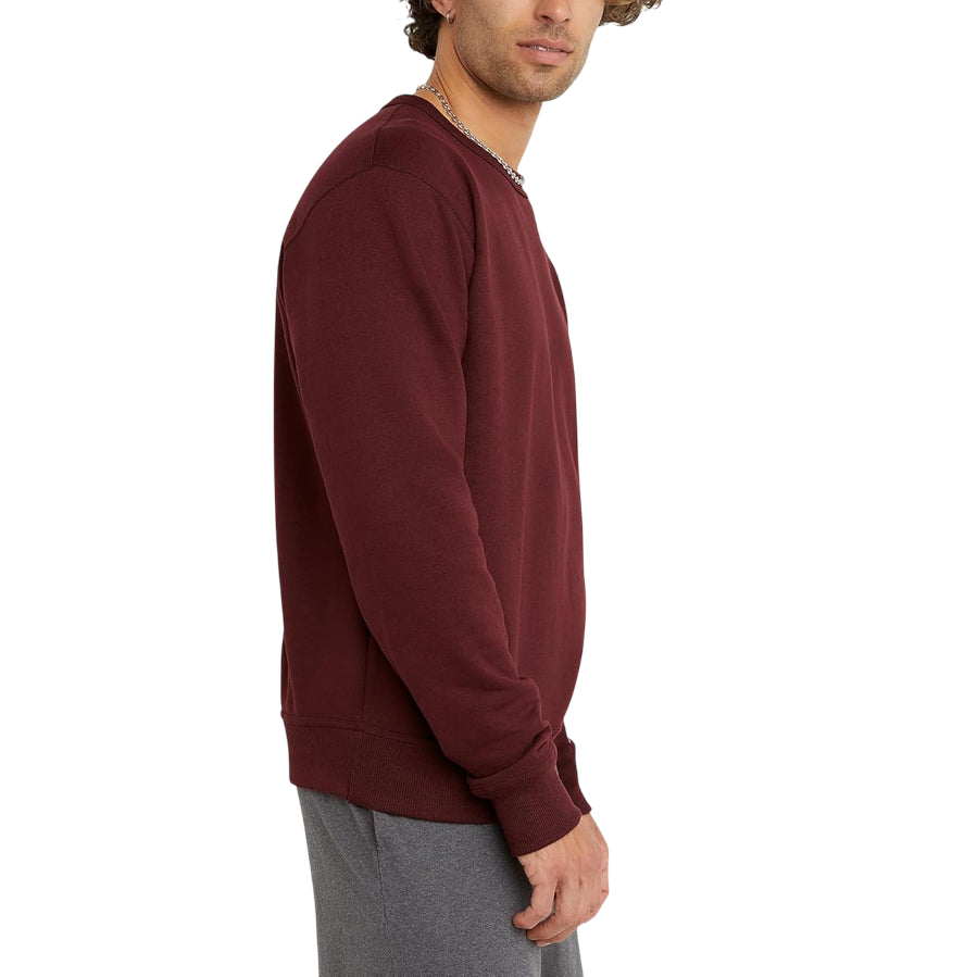 Champion Felpa Uomo Girocollo 221996 RS522 Bordeaux – cotone, comfort, stile moderno e sportivo - LATERALE