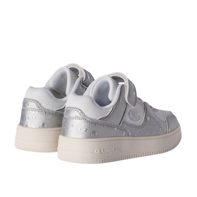 Champion – Sneakers Ragazza Rebound 18 Bubble Low Cut S33242 WW019 Bianco-Argento| Stile Sportivo, Comfort e Libertà di Movimento - tallone