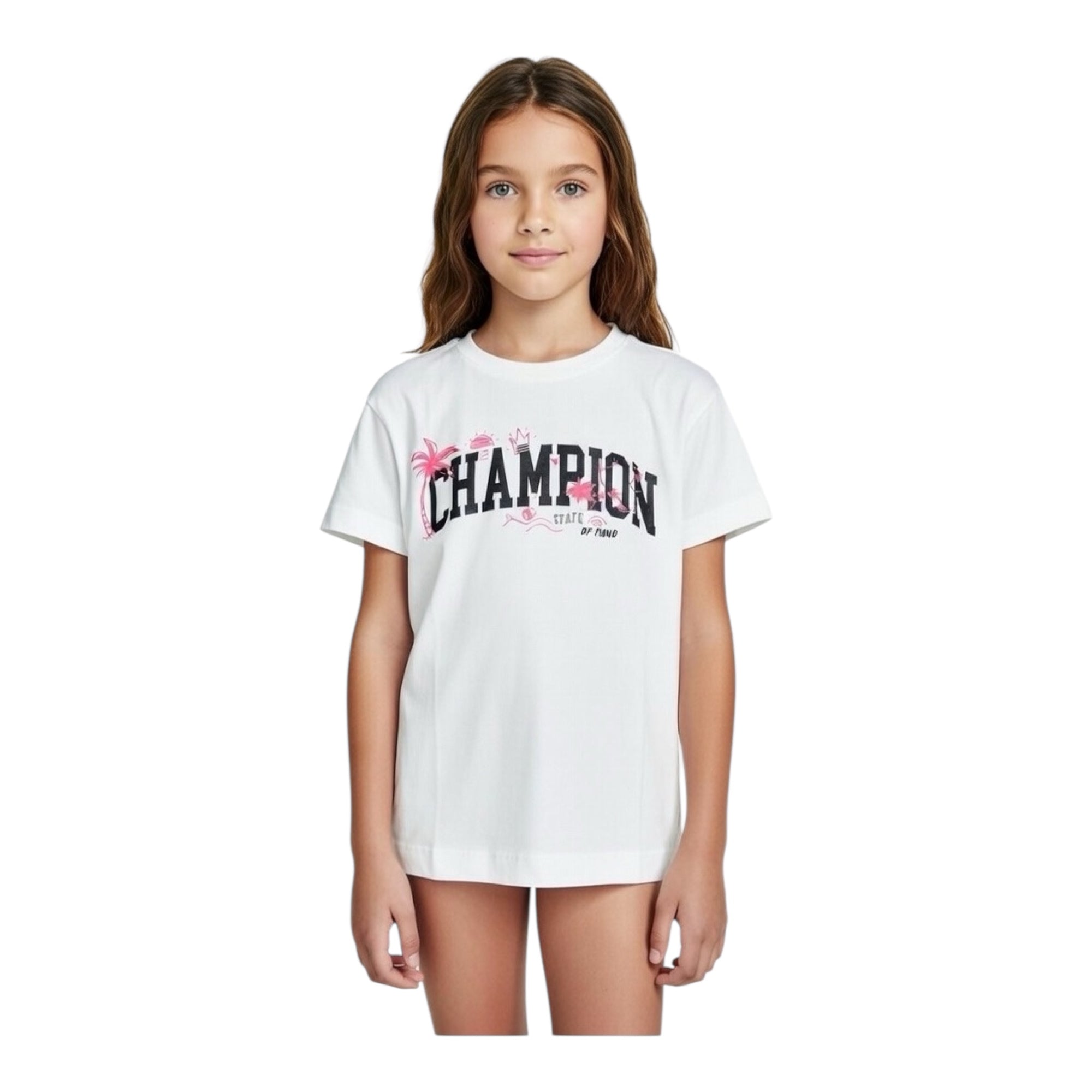 Champion T-shirt 405375 WW001 Junior Bianca