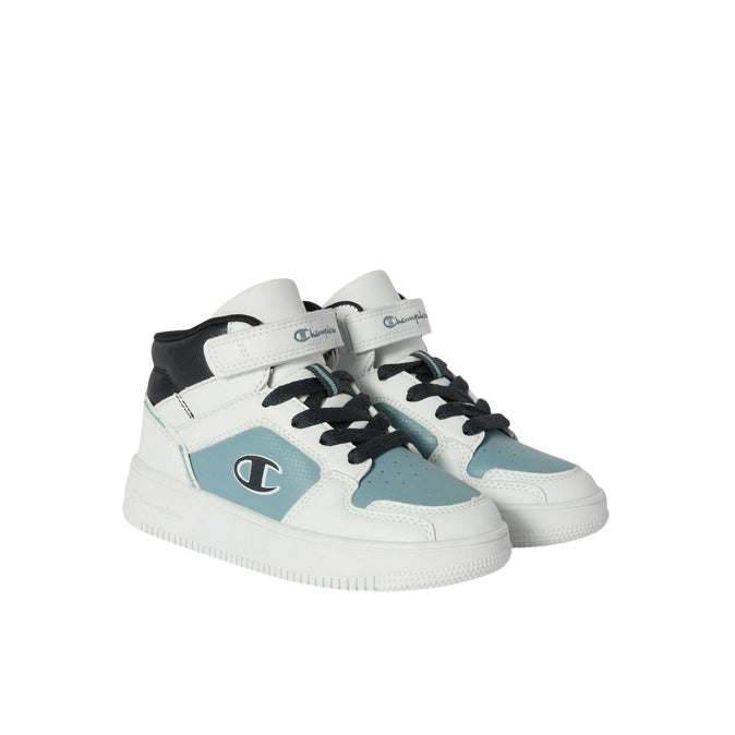Champion Trainers RD18 2.0 S32412-WW022 bianco-cobalto | Sneakers bambino basket comfort velcro - 3/4