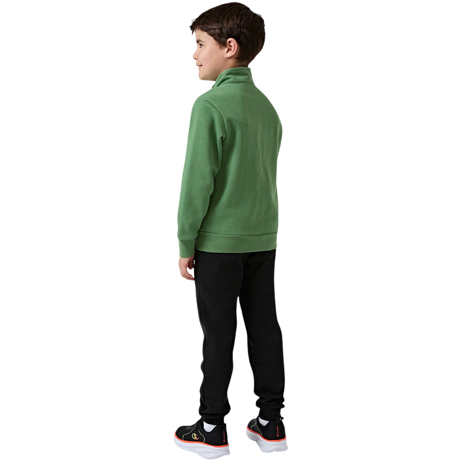 Champion Tuta Bambino 307261 GS149 - Felpa e Jogger in Cotone Felpato Verde Oliva - retro