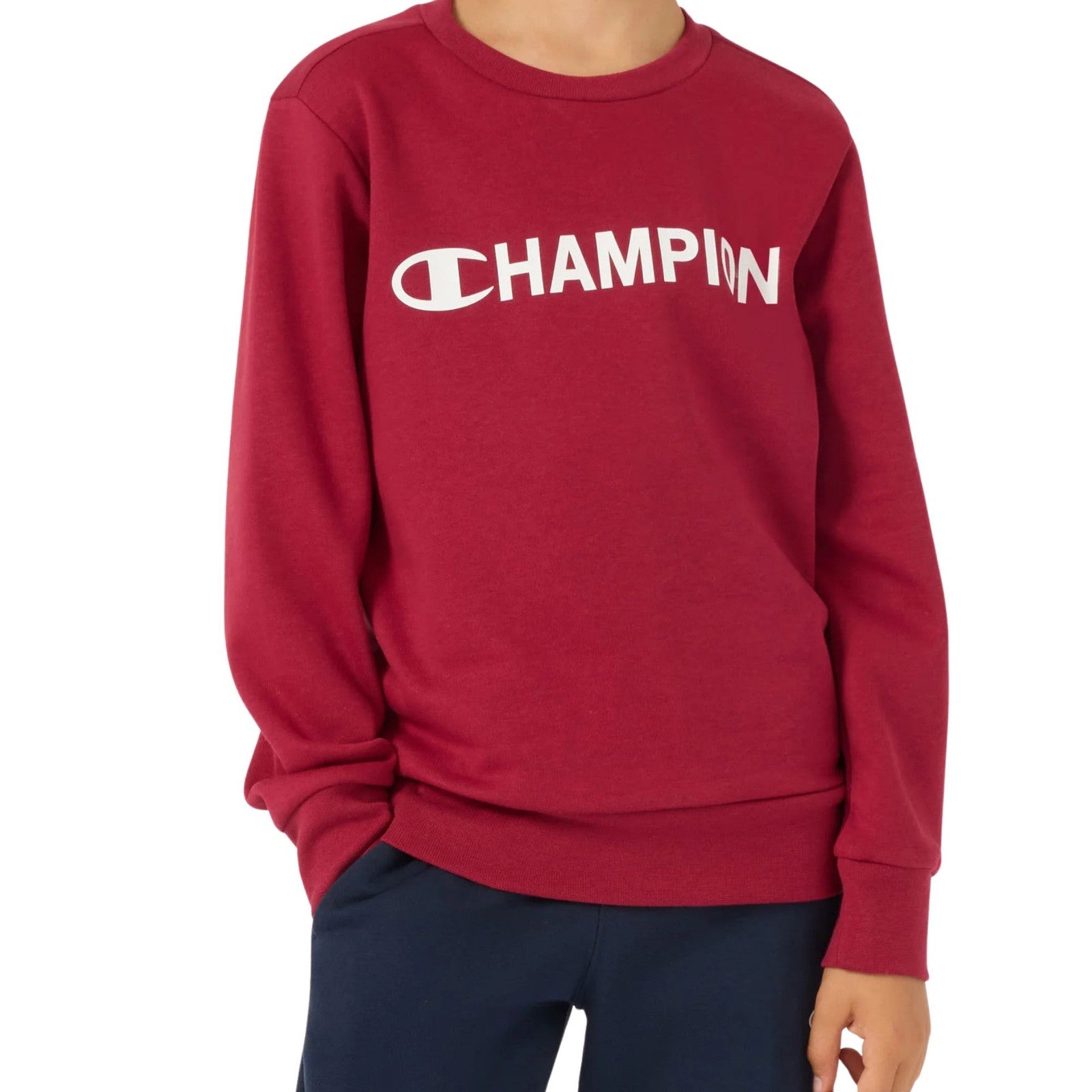 Champion Tuta Junior Felpa Girocollo 307263 RS525 Rubino-Nero - Comfort e Stile per Bambini Attivi maglia