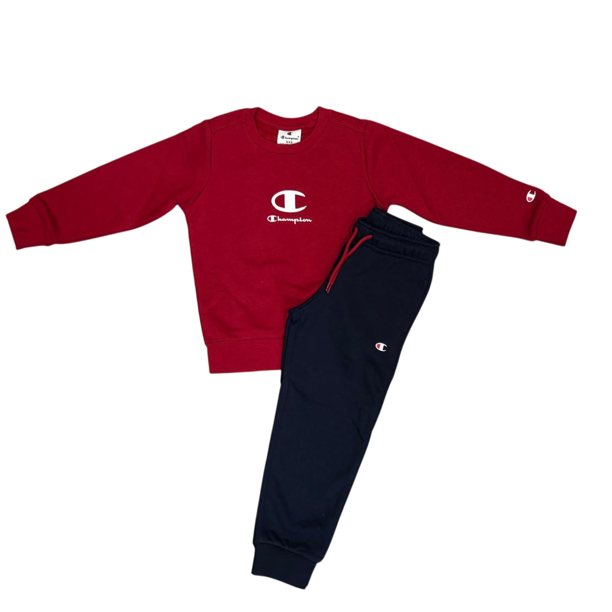 Champion Tuta Junior Girocollo 307394 RS008 Rosso-Blu Vista Frontale