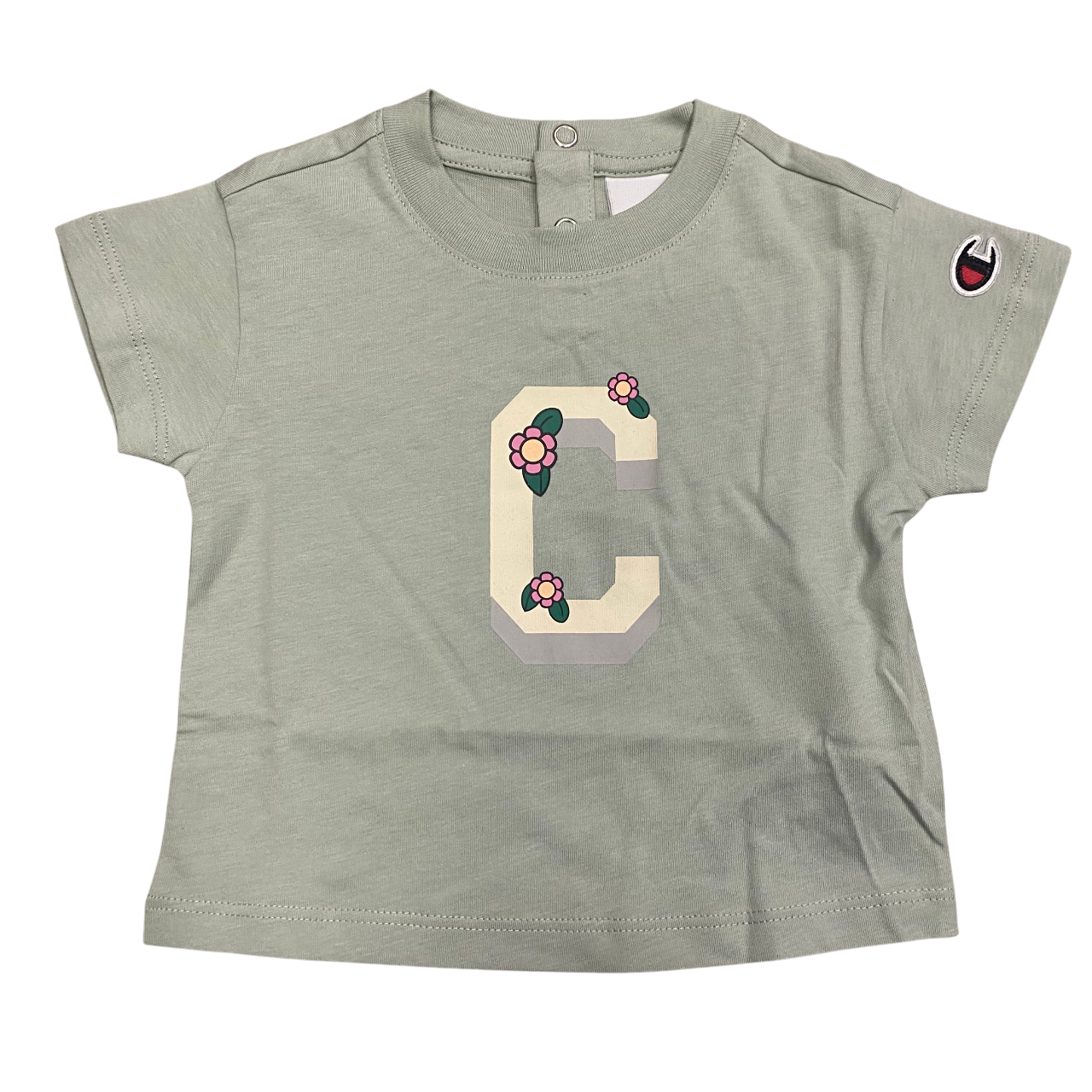 Champion completino da bambina maglietta e pantaloncino in cotone jersey 405117 GS129 salvia