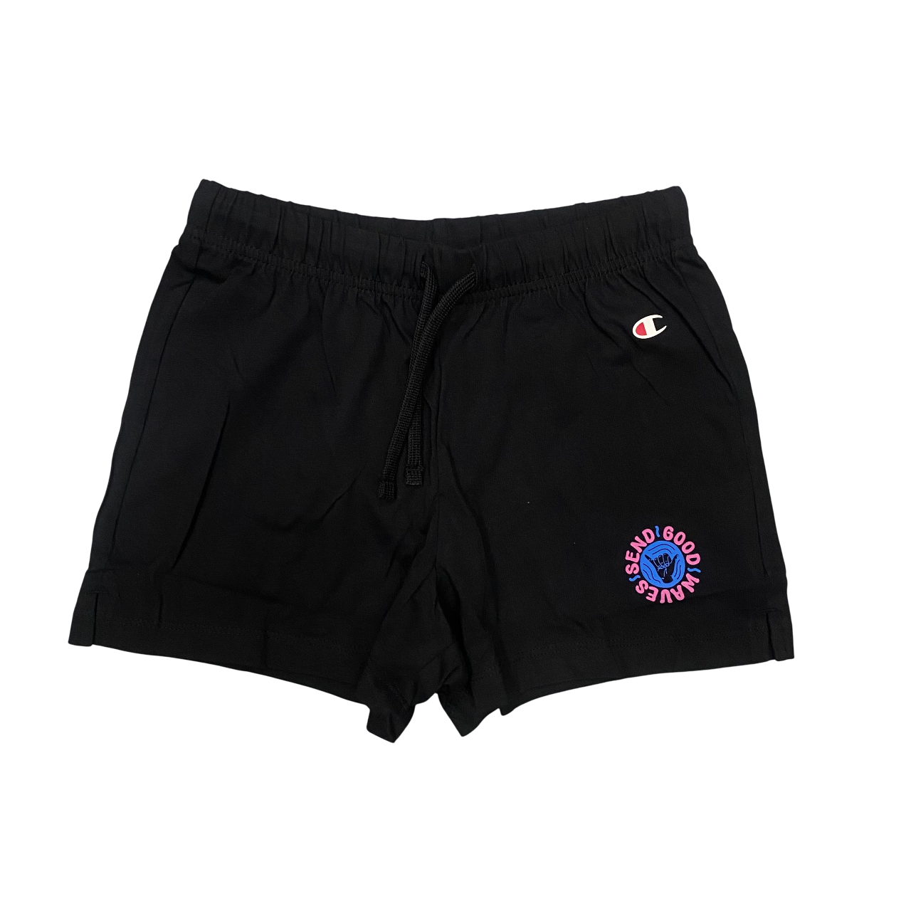 Champion completino da ragazza maglietta e pantaloncino in cotone jersey 405127 KK001 nero
