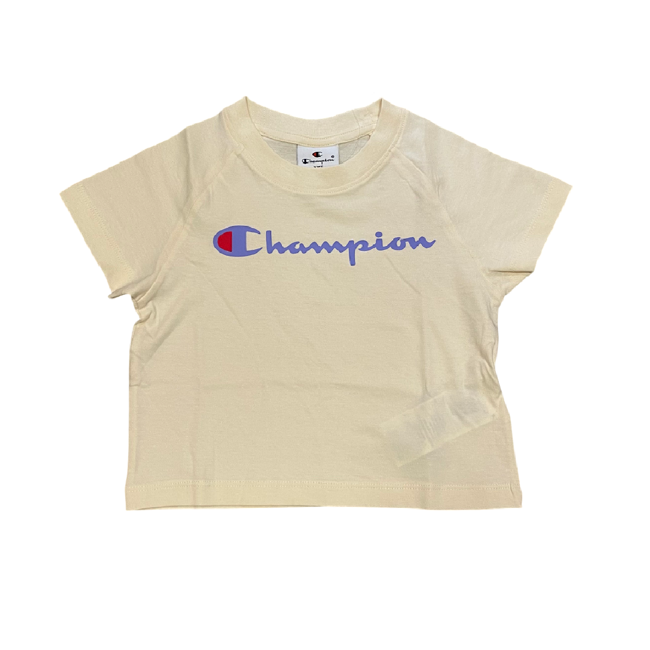 Champion completo da bambina maglietta e pantaloncino in cotone jersey 405096 YS141 panna-lilla