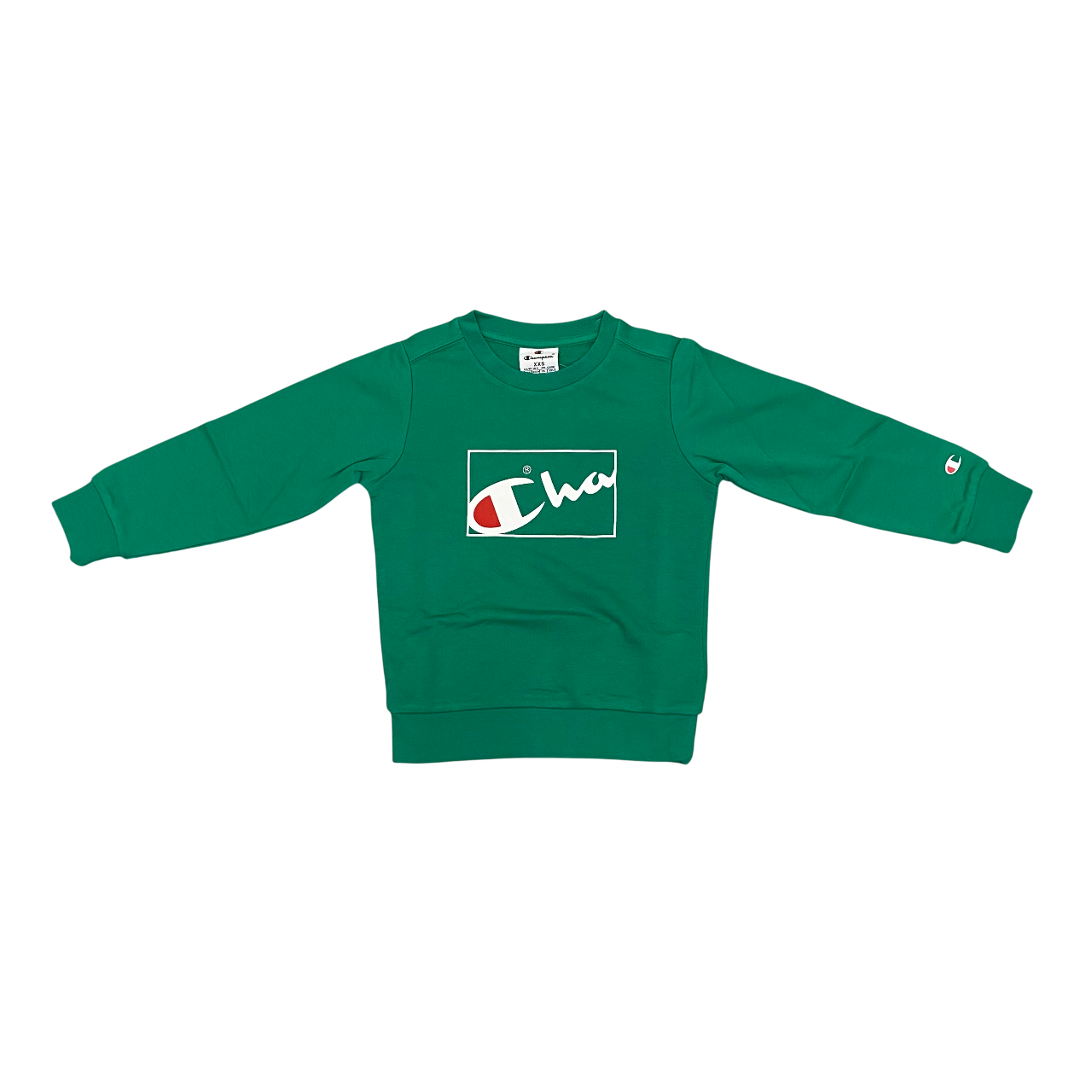 Champion tuta sportiva Legacy da ragazzo con felpa girocollo 307060 GS130 verde-blu