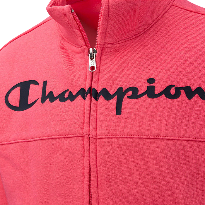 Champion tuta sportiva da ragazza con felpa a cerniera intera 404921 PS083 rosa-blu logo